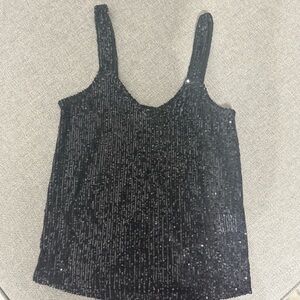 Altar’d State Black Sequin Tank Top